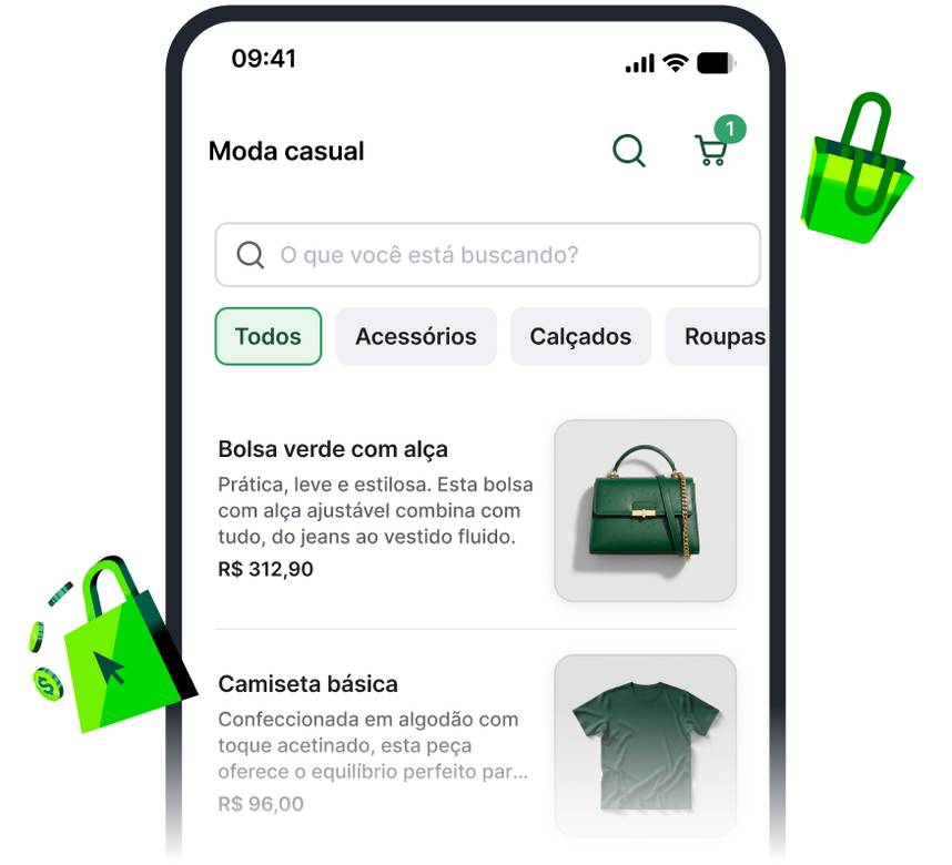 Celular com o aplicativo da Stone aberto na aba de Giro Fácil com a frase "Que tal R$5.783 disponíveis para quando você precisar?". Abaixo algumas opções de ativação grátis de Retiradas ilimitadas, Pague com recebimentos diários e Libere o limite e use de novo.