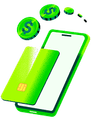 Celular exibindo opções de venda com TapStone, Link de pagamento e Pix