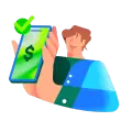 ilustração homem segurando o celular