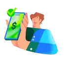 ilustração homem segurando o celular