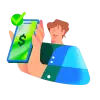 ilustração homem segurando o celular