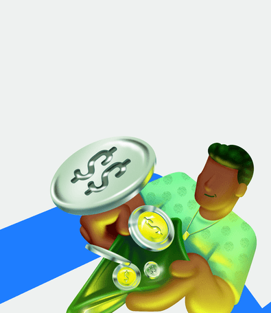 ilustração de homem com moeda