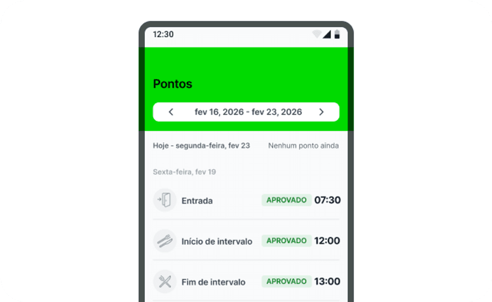 Celular com a tela de Pontos do app Ton
