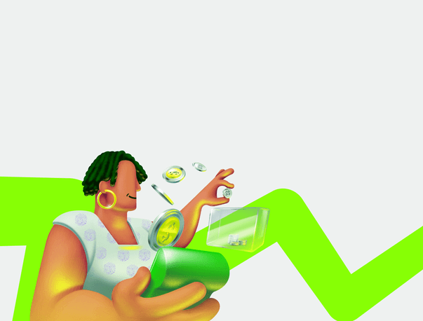Ilustração de mulher com o celular