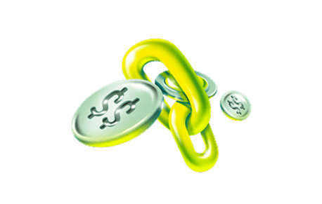 Ilustração 3D de elos representando o Link de Pagamento