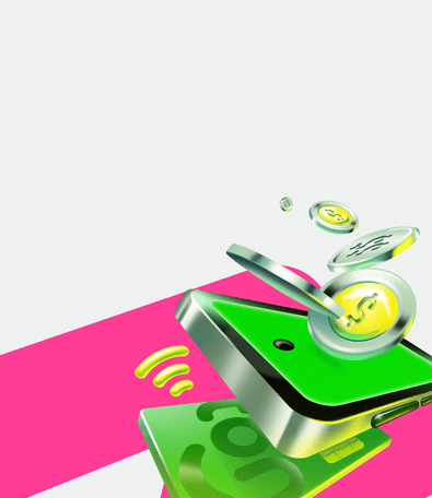 ilustração de celular e cartão ton