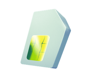 Ilustração 3D de chip de SIM Ton