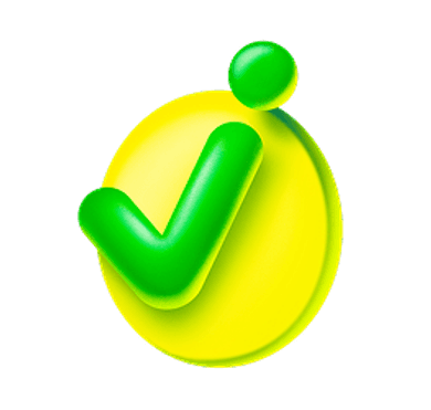 Ilustração 3D de check verde representando aprovação