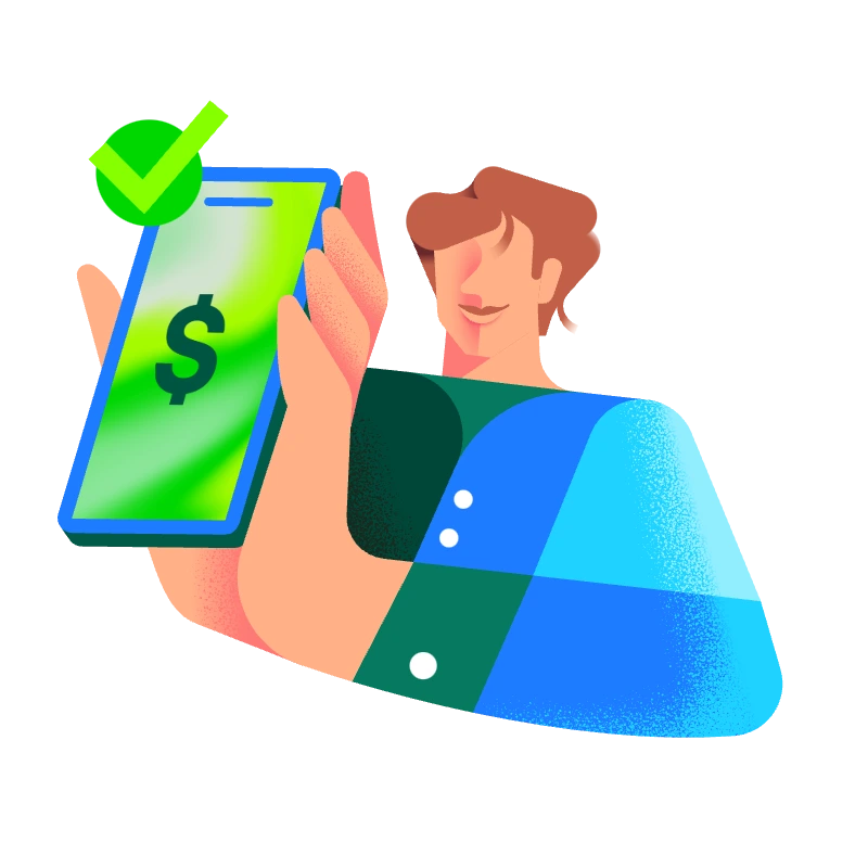 ilustração homem segurando o celular