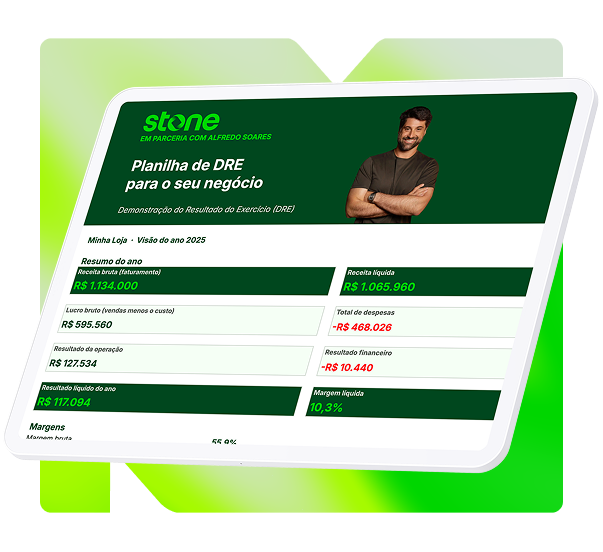 banner com planilha do Alfredo Soares em tablet