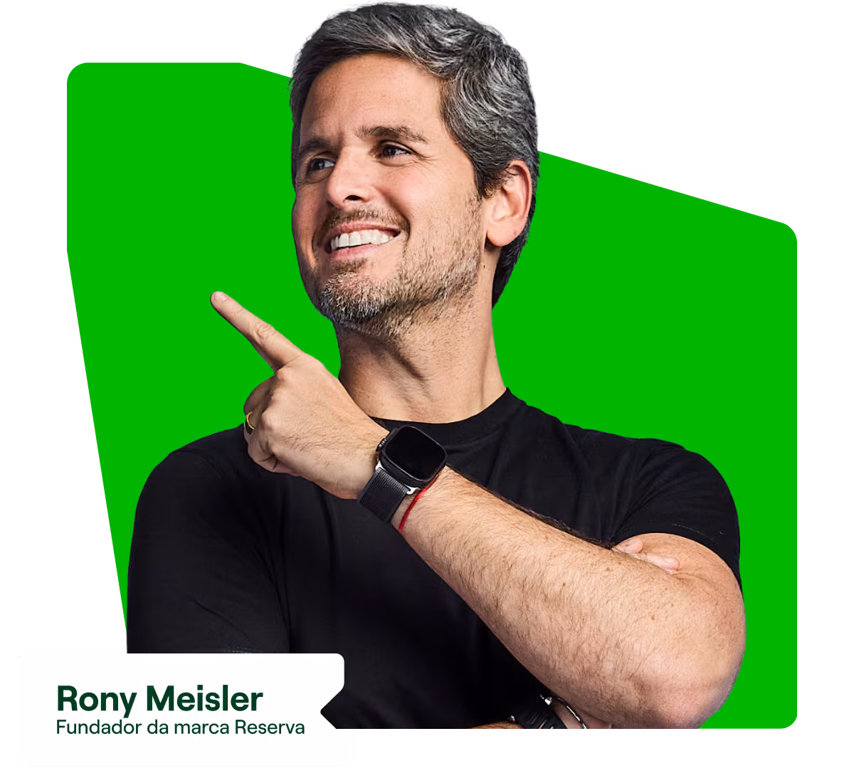 Rony Meisler sorrindo e apontando para o lado