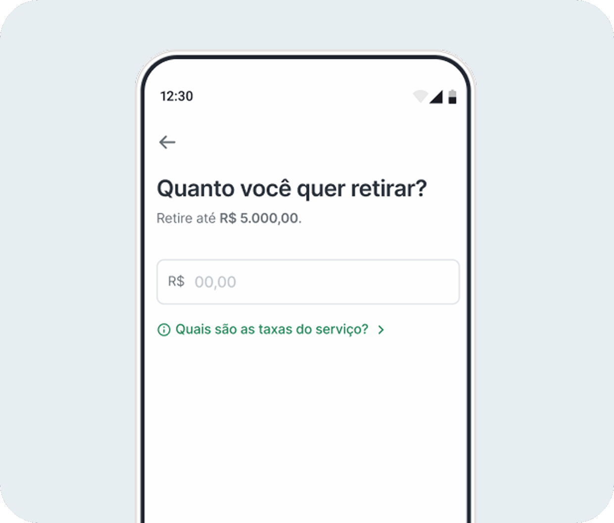 Celular com o aplicativo da Stone aberto na aba de Giro Fácil com a frase "Que tal R$5.783 disponíveis para quando você precisar?". Abaixo algumas opções de ativação grátis de Retiradas ilimitadas, Pague com recebimentos diários e Libere o limite e use de novo. 