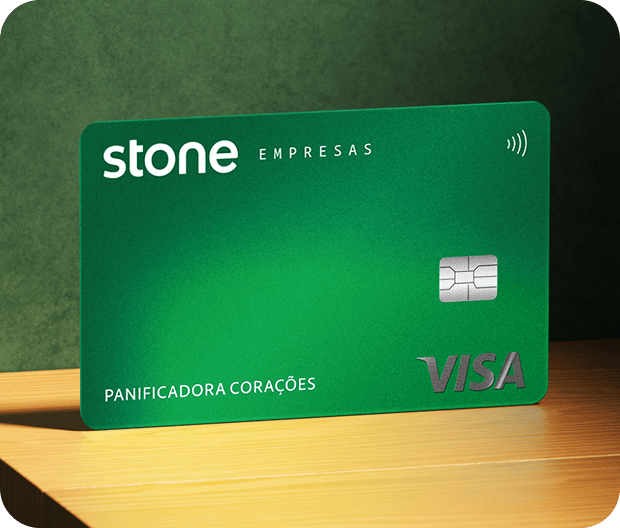 Foto do cartão Stone sob uma mesa