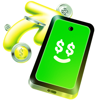 Celular com a tela de transferências do app Ton